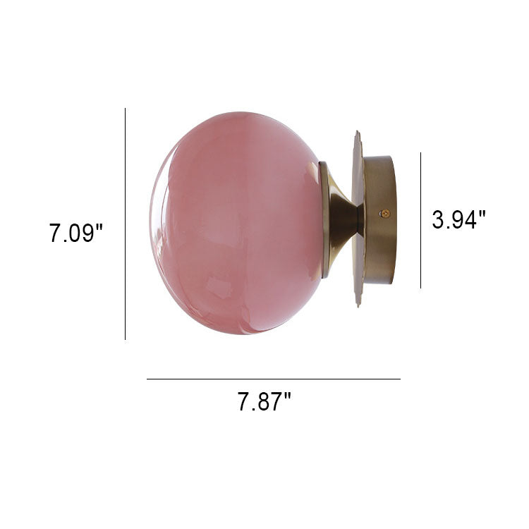 Modern Vintage Minimalist Iron Glass Round Head 1-Light Wall Sconce Lamp