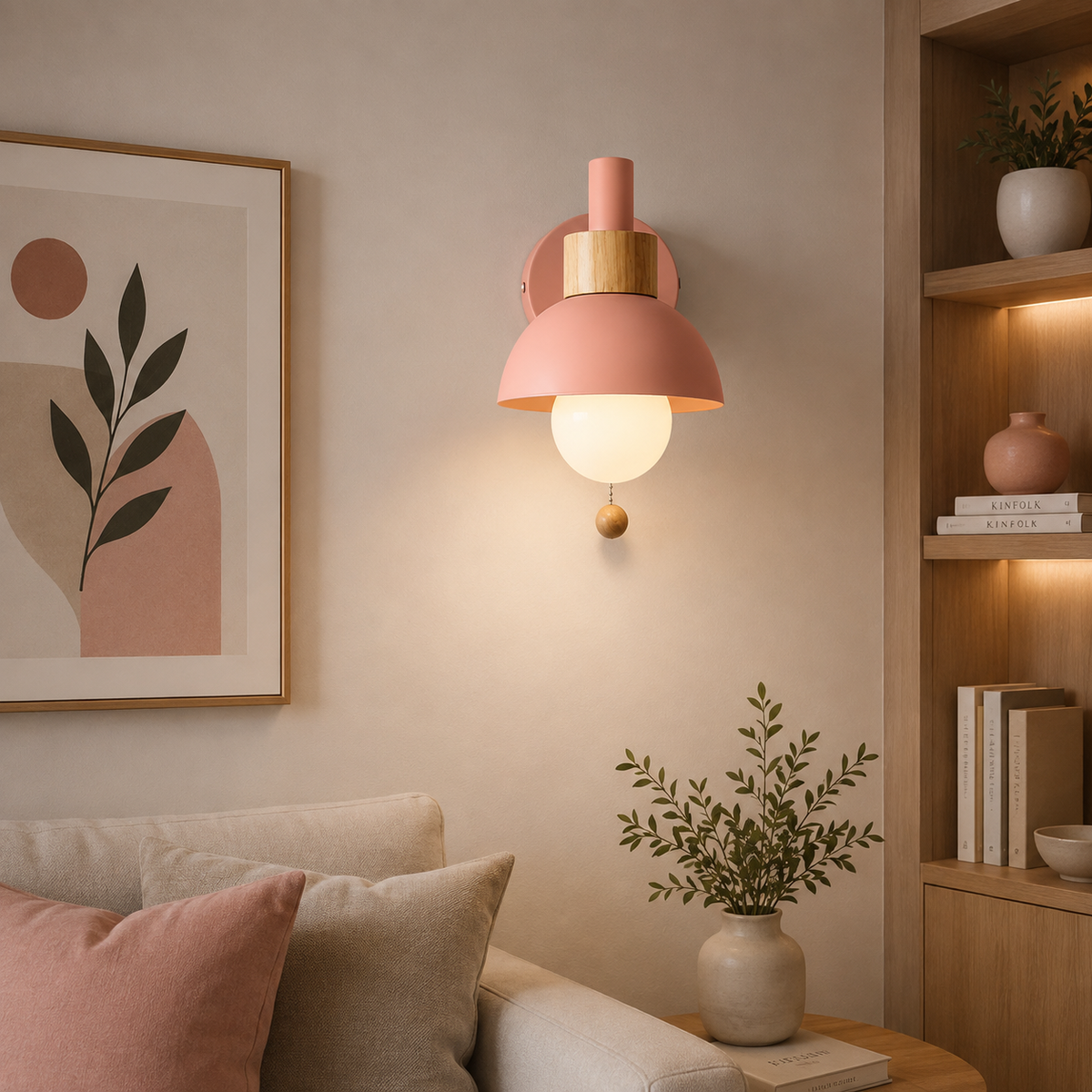 Nordic Macaron Globe 1-Light Wall Sconce Lamp