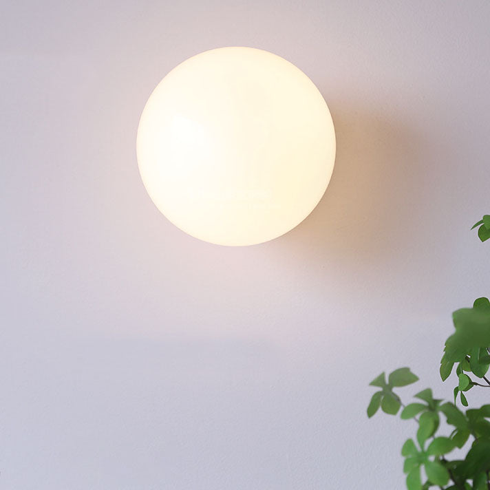 Modern Vintage Minimalist Iron Glass Round Head 1-Light Wall Sconce Lamp
