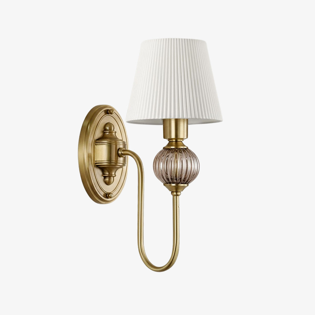 Classic Fabric Shade Sconce – Ceramic Wall Light for Hallway or Bedroom