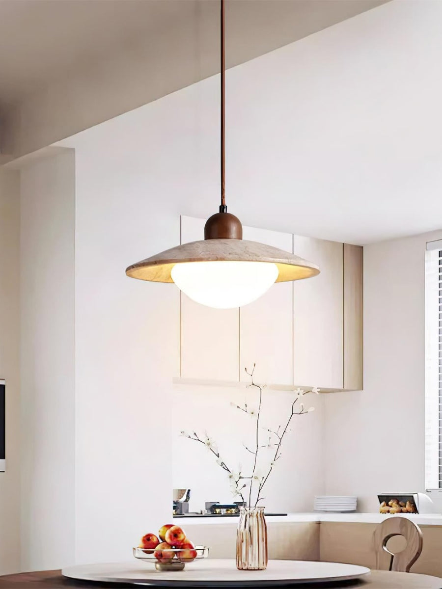 Travertine Floating Plate Pendant Light - Nordic Contemporary Pendant Light for Living Room