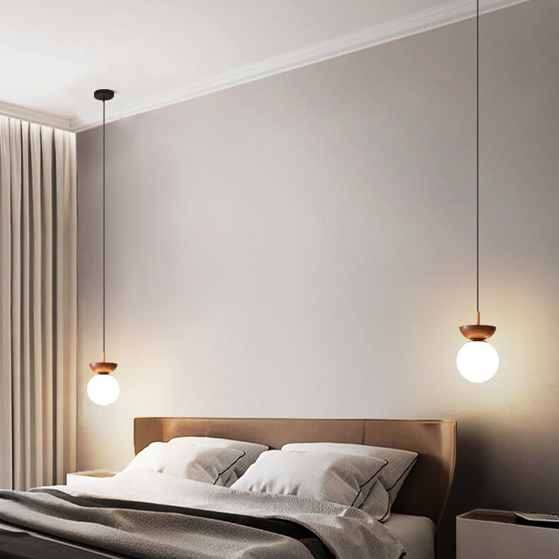 Modern Minimalist Glass Iron Orb 1-Light Semi-Flush Mount Light/Pendant Light for Living Room