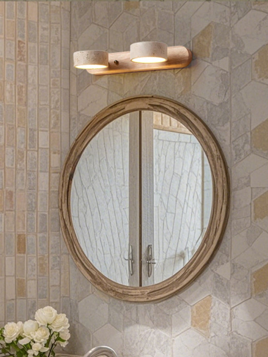 Travertine Multi-Head Wall Sconce – Modern Stone Lamp for Bathroom