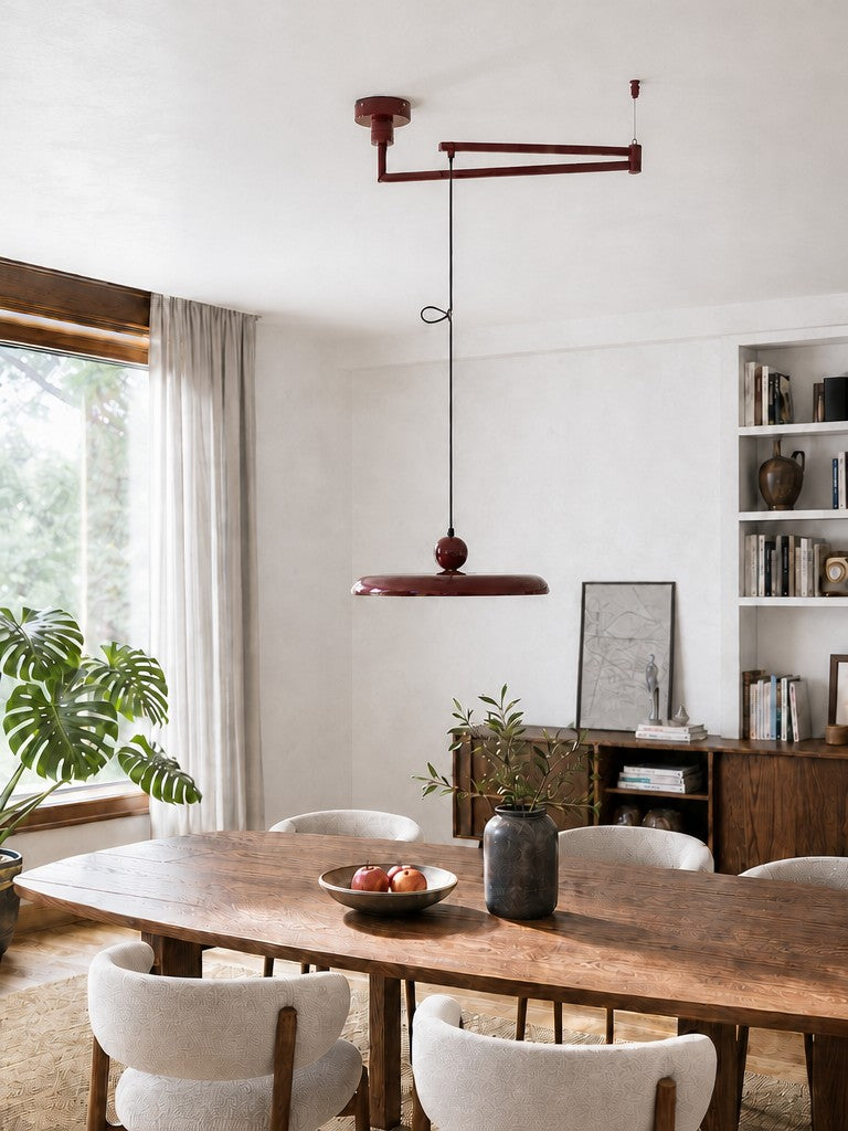 Swing Arm Pendant Light - Minimalist Adjustable Hanging Light Fixture