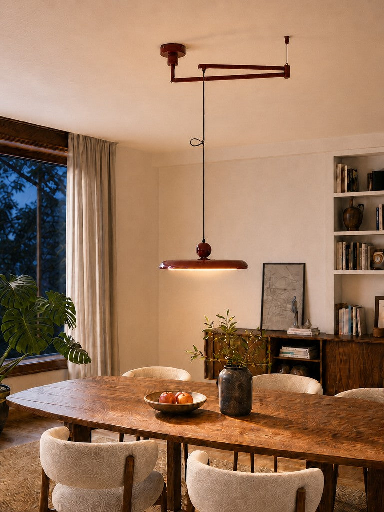 Swing Arm Pendant Light - Minimalist Adjustable Hanging Light Fixture