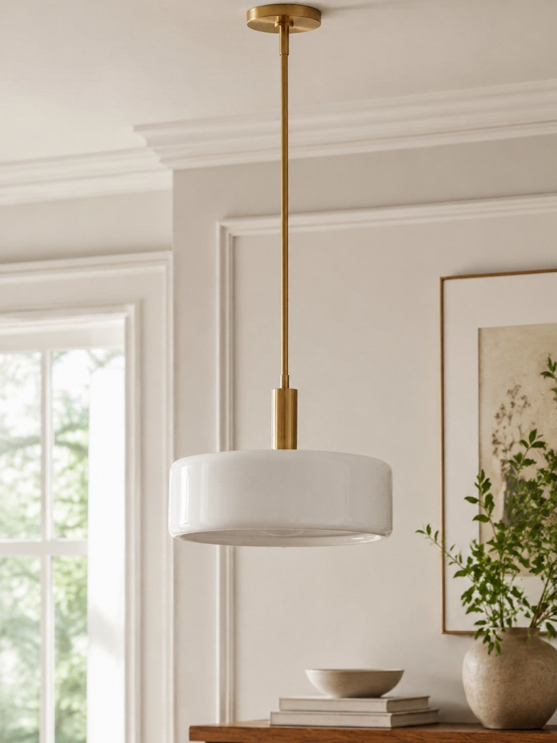 Modern Style Minimalist Porcelain Pendant Light