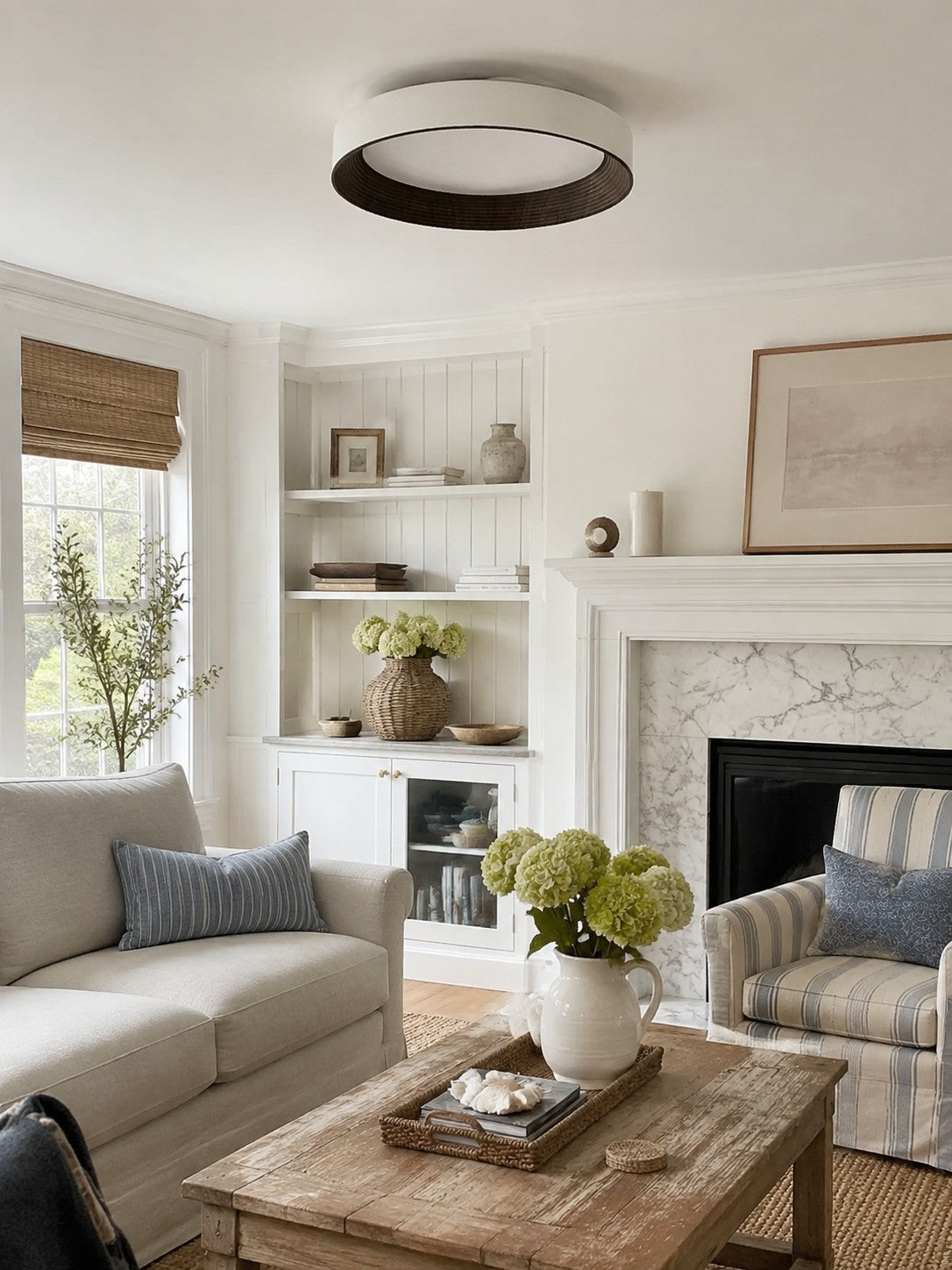 Minimalist Round Round Flush Mount Ceiling Light for Bedrooms or Living Room