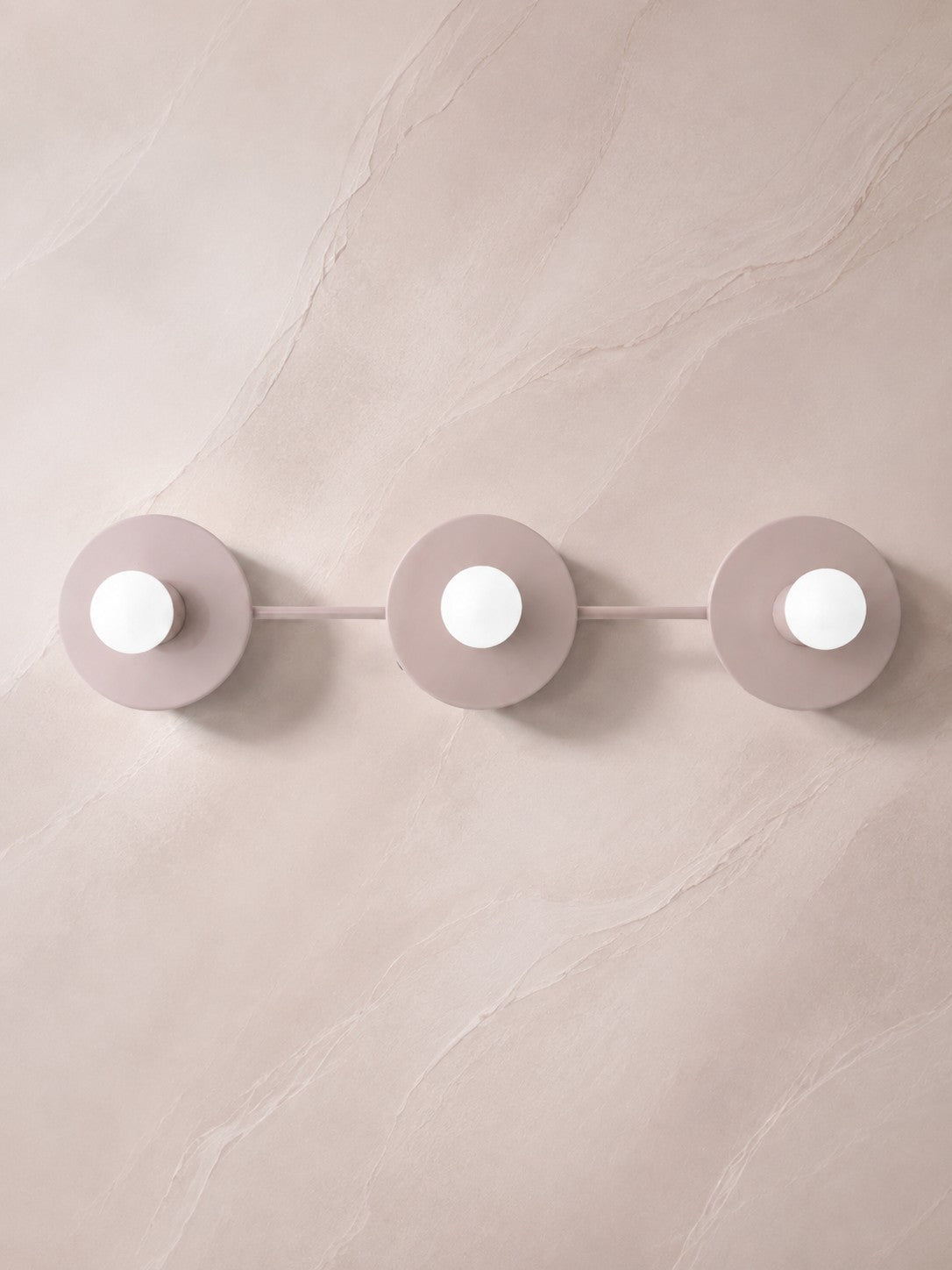 Minimal 3 Light Vanity Wall Sconce – Metal Round Disc Bathroom Mirror Light