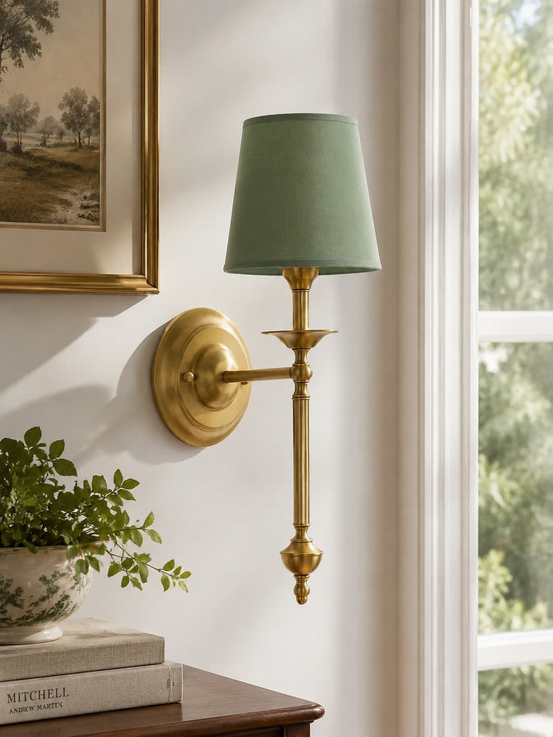 Fabric Shade Wall Sconce in Antique Copper - Vintage Luxury Light for Interiors