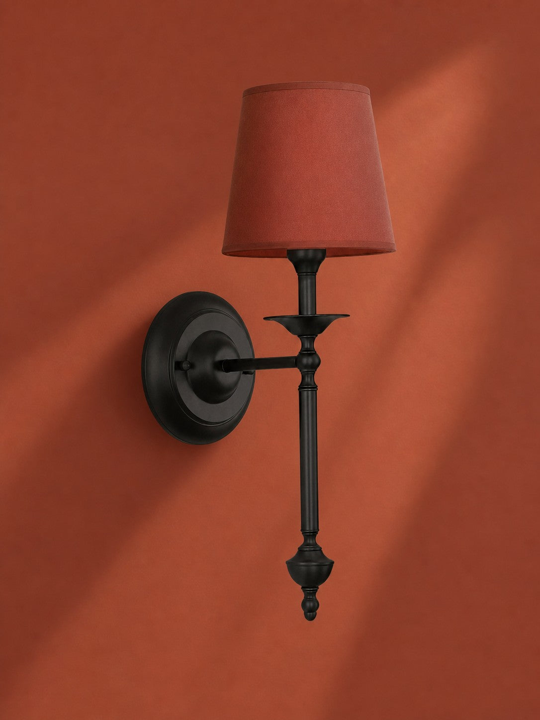 Fabric Shade Wall Sconce in Antique Copper - Vintage Luxury Light for Interiors