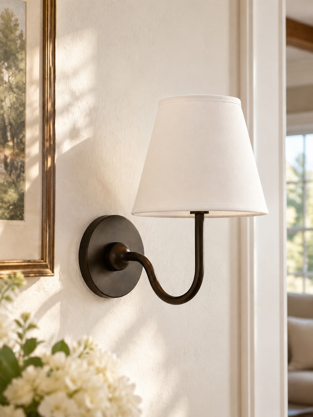 Fabric Shade Wall Sconce with Drum Shade - Classic Pleated Sconce Light
