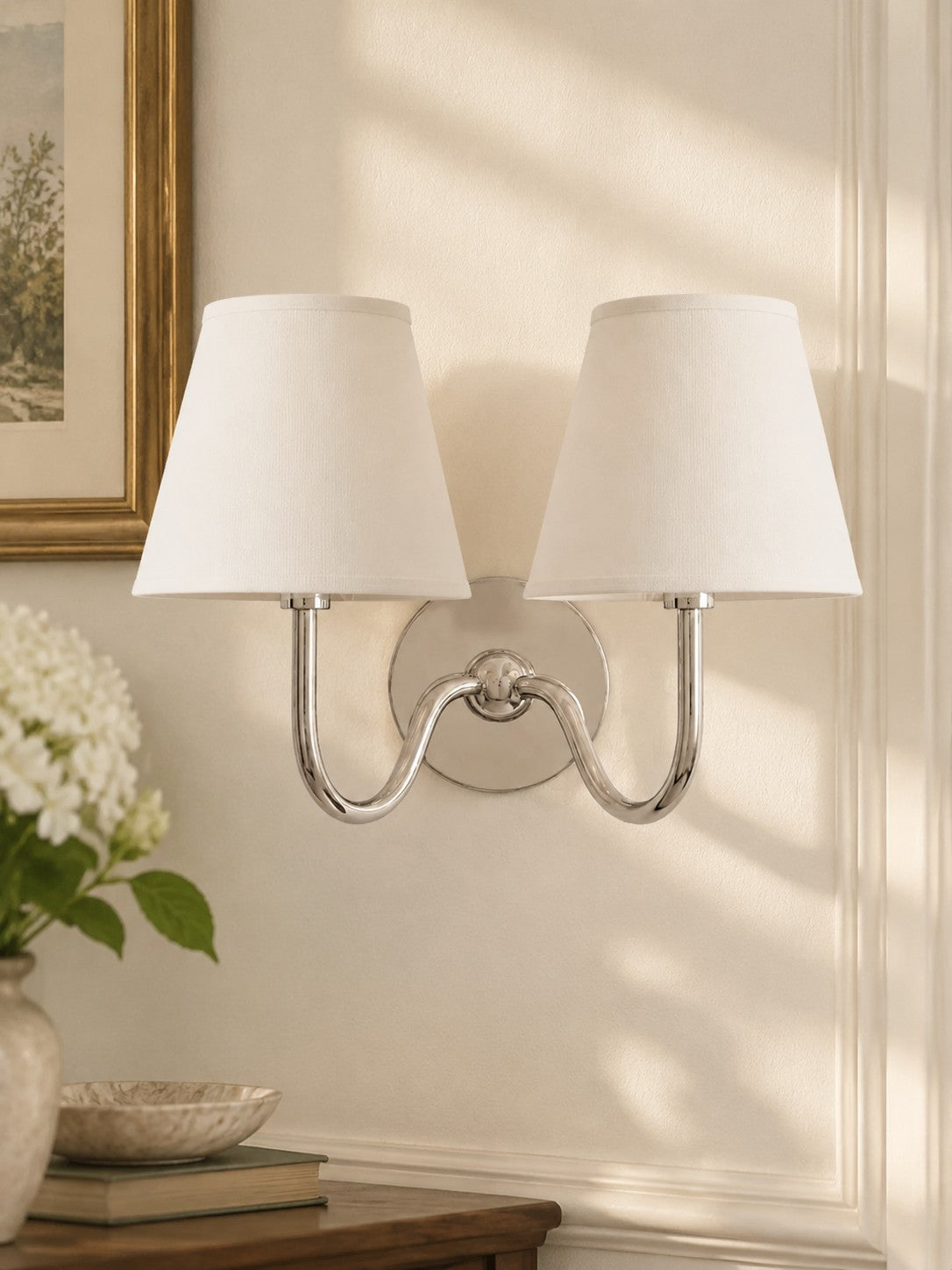 Fabric Shade Wall Sconce with Drum Shade - Classic Pleated Sconce Light