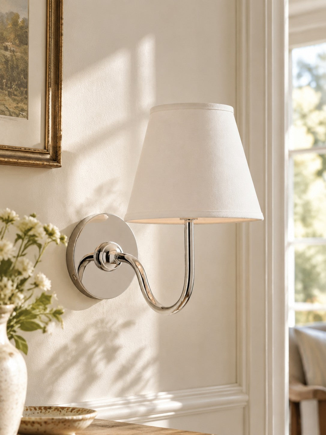 Fabric Shade Wall Sconce with Drum Shade - Classic Pleated Sconce Light