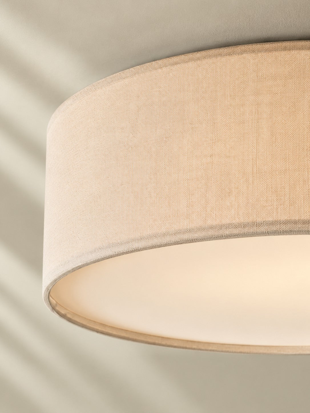 Drum Flush Mount Ceiling Light - Linen Shade Modern Elegance
