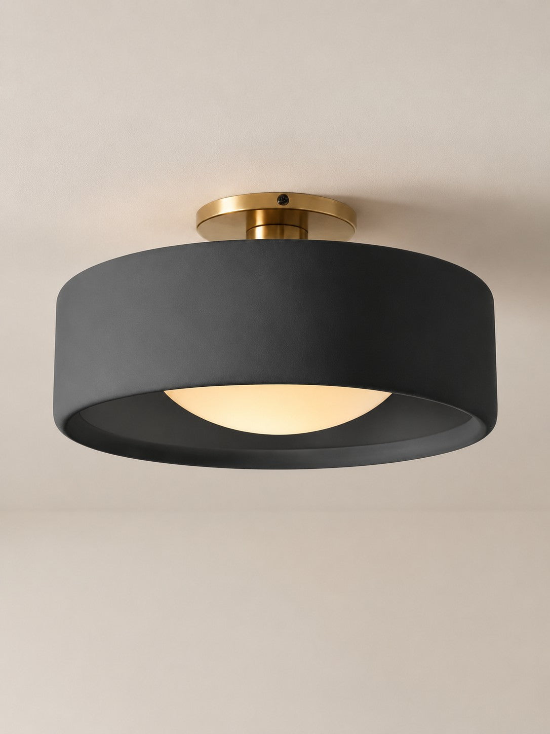 Porcelain Flush Mount Ceiling Light – Modern Low-Profile Fixture