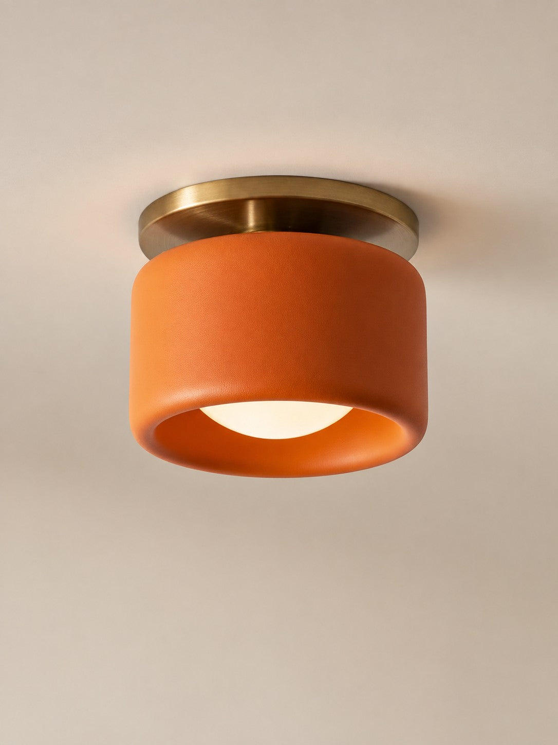 Porcelain Flush Mount Ceiling Light – Modern Low-Profile Fixture