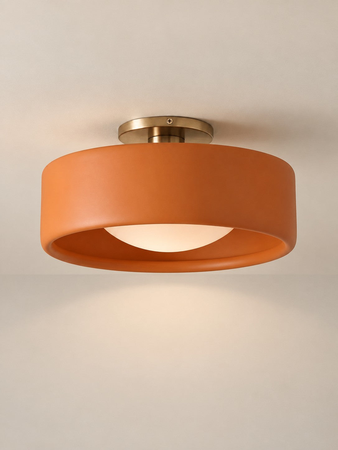 Porcelain Flush Mount Ceiling Light – Modern Low-Profile Fixture