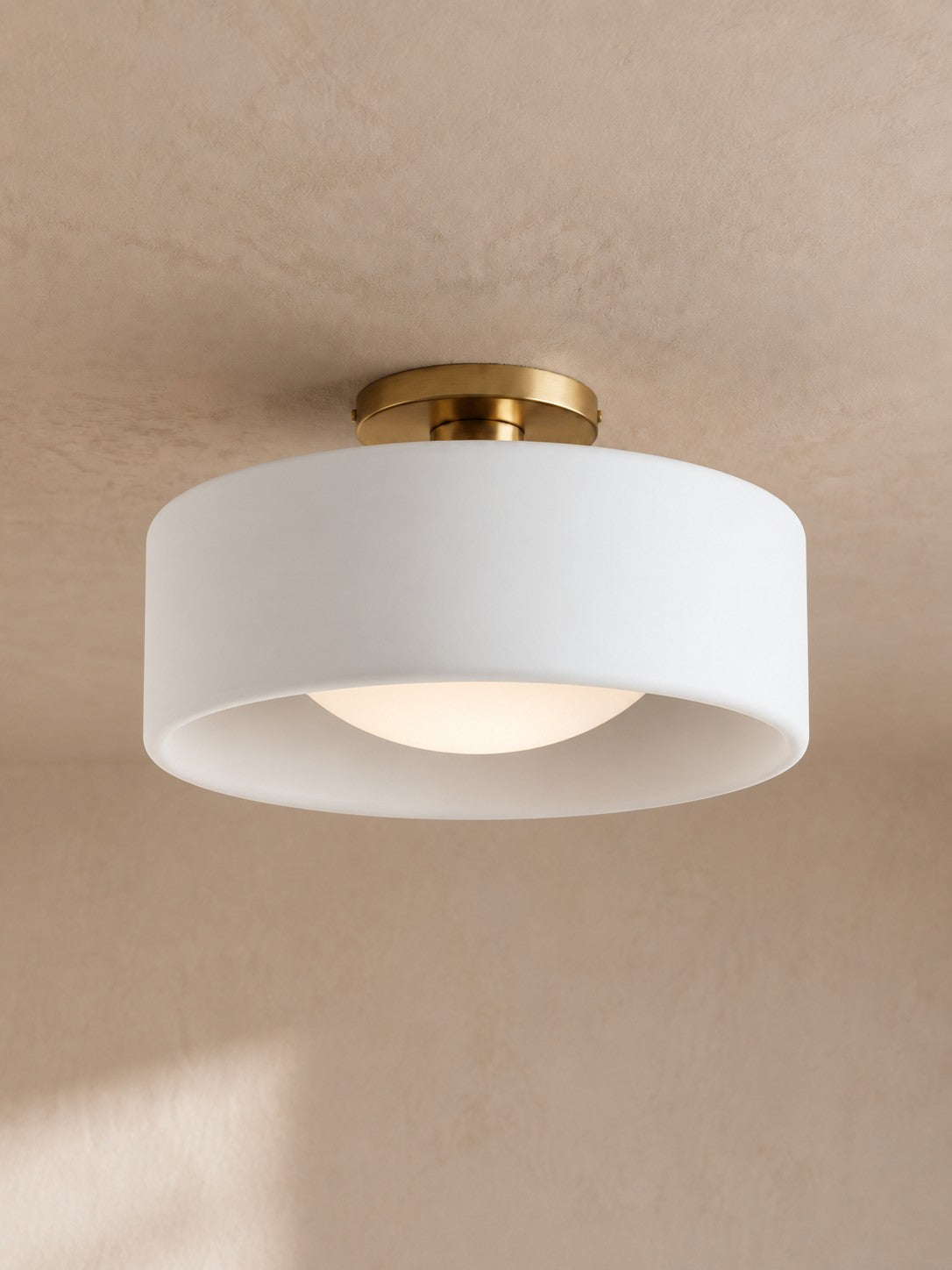 Porcelain Flush Mount Ceiling Light – Modern Low-Profile Fixture