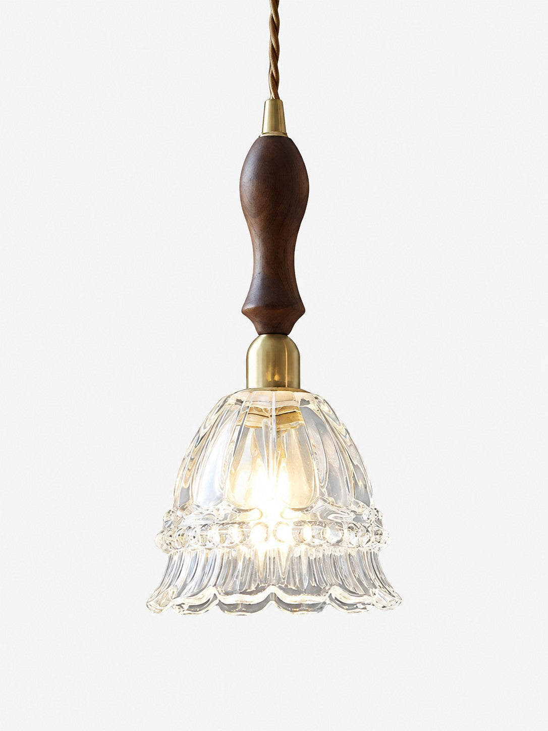 French Pastoral Jellyfish Glass Pendant Light