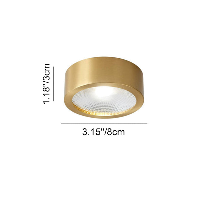 Modern Luxury Round Copper Ultra-thin LED Flush Mount Light For Hallway