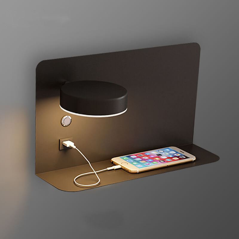 Modern Minimalist Iron Acrylic Square LED USB Rechargeable Wall Sconce Lamp