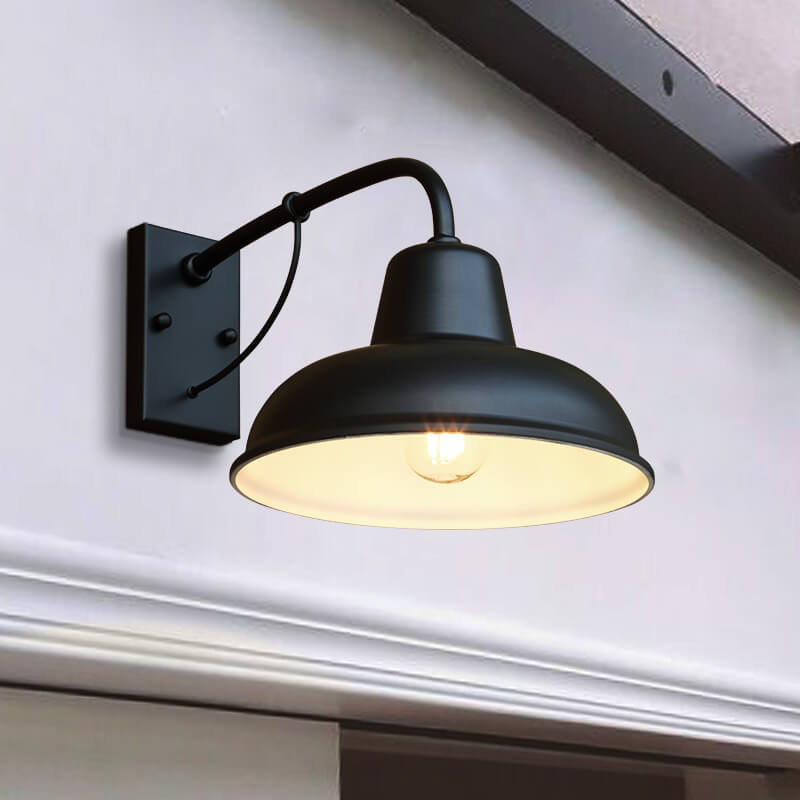 Vintage Iron Barn Waterproof Outdoor 1-Light Wall Sconce Lamp