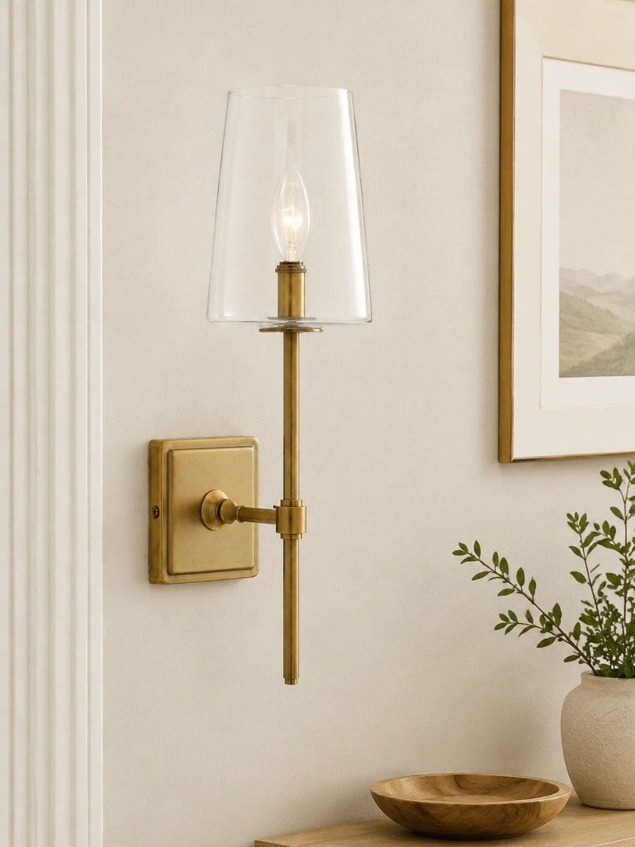 Clear Glass Sconce - Elegant Single To Triple Vanity Sconce