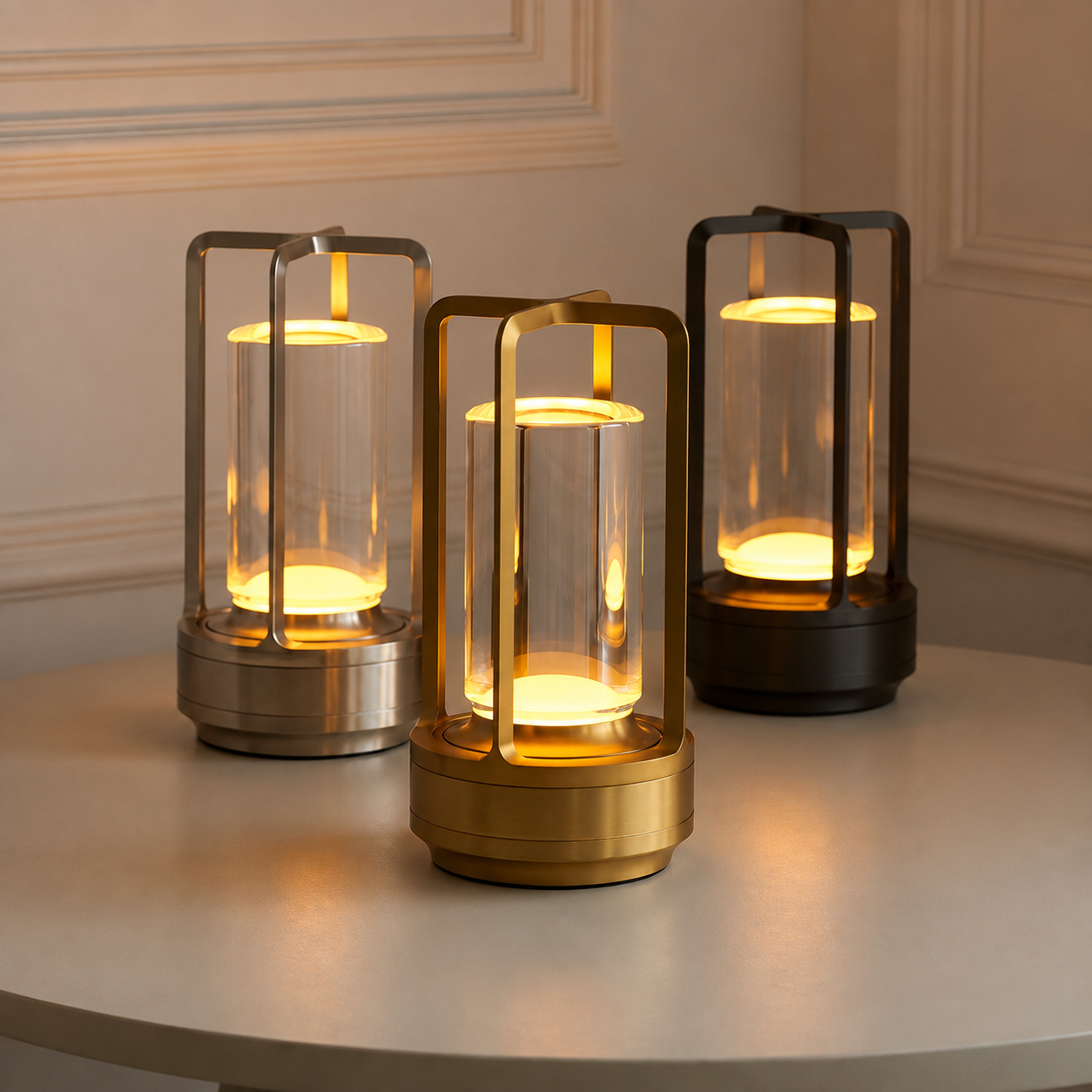 Portable Lantern Cordless Table Lamp Rechargeable Touch Dimming Night Lights