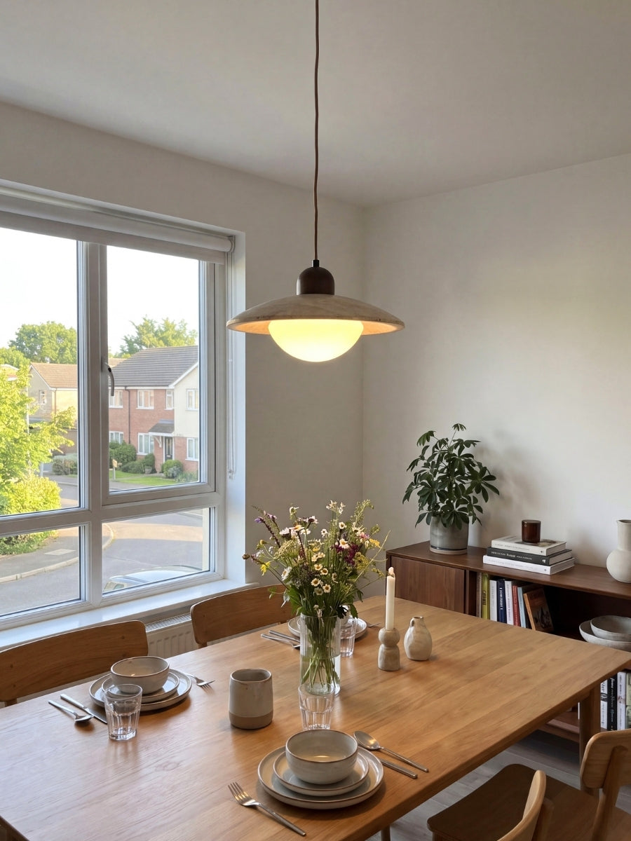 Travertine Floating Plate Pendant Light - Nordic Contemporary Pendant Light for Living Room