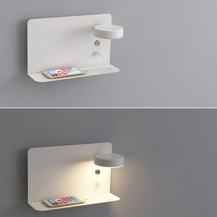 Modern Minimalist Iron Acrylic Square LED USB Rechargeable Wall Sconce Lamp