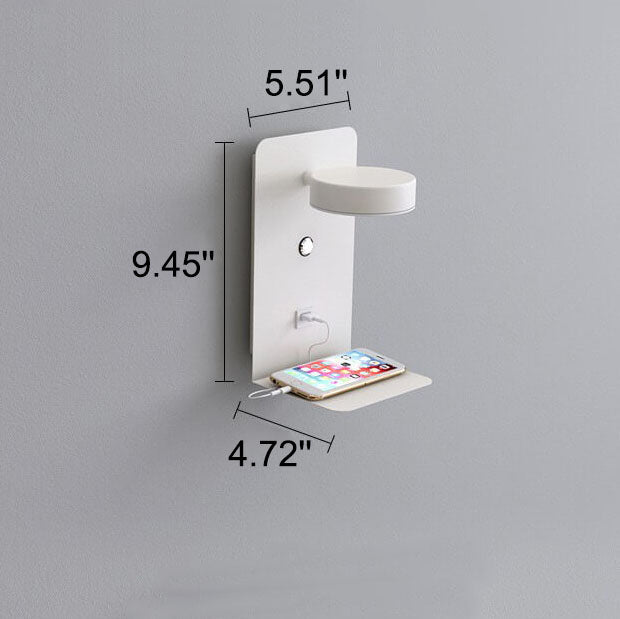 Modern Minimalist Iron Acrylic Square LED USB Rechargeable Wall Sconce Lamp