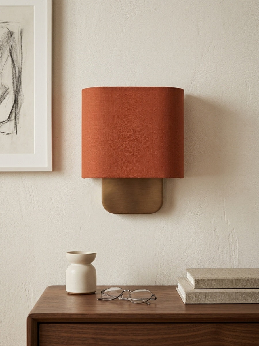 Soft Fabric Luxe Metal Fabric Wall Sconce for Bedroom Reading Light