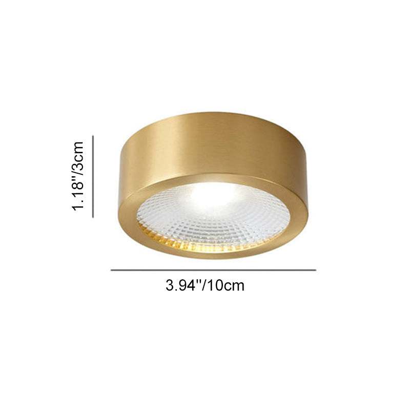 Modern Luxury Round Copper Ultra-thin LED Flush Mount Light For Hallway