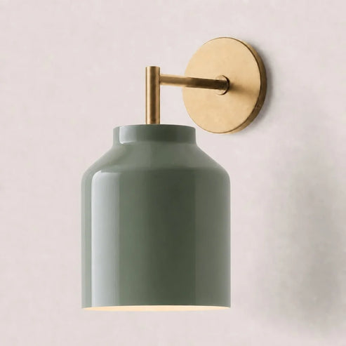 Minimal Wall Sconce – Vintage Milk Glass Sconce and Metal Accent