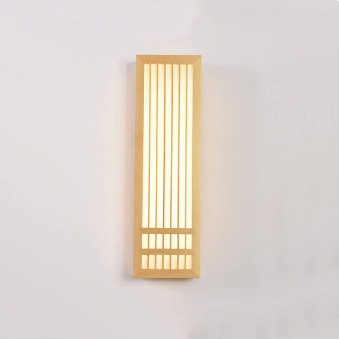 Modern Minimalist Solid Wood Acrylic Rectangular LED Wall Sconce Lamp for Living Room