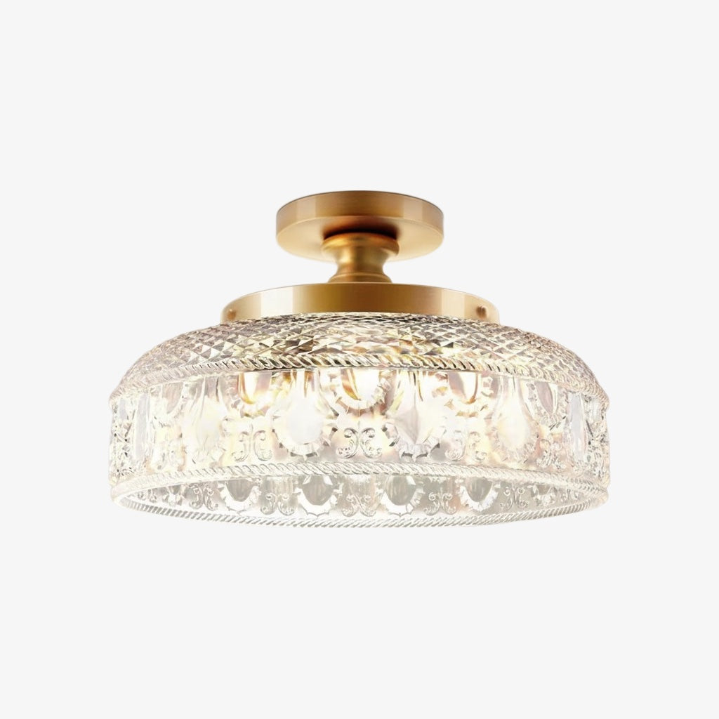 Verdoma Rippled Glass and Metal Ceiling Fixture – Minimalist Design for Bedroom and Hallway