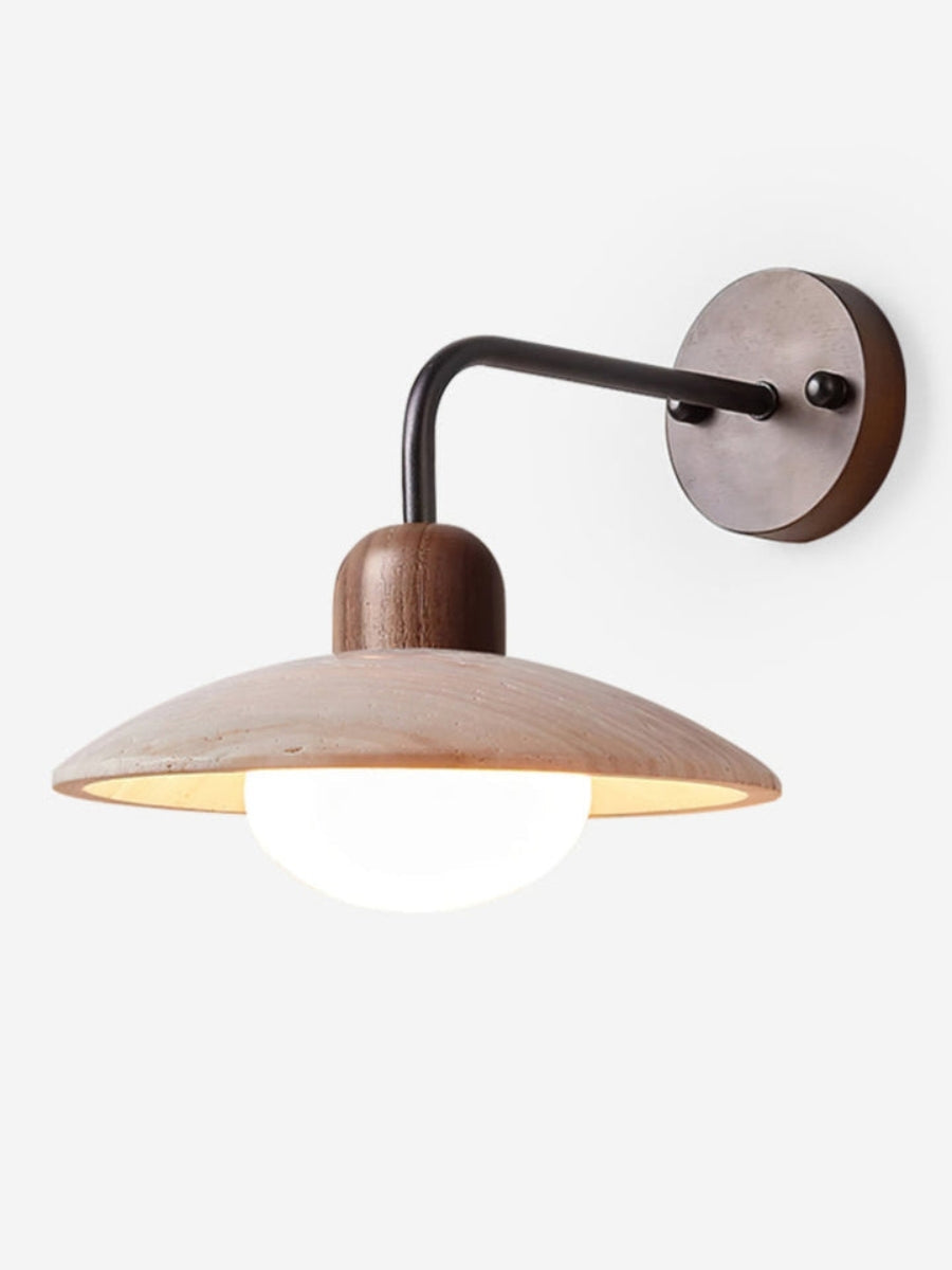 Travira Disc Travertine Wall Light - Modern Minimalist Sconce for Living Room