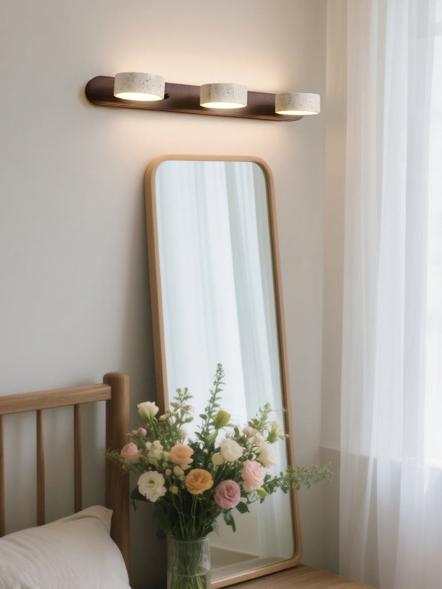 Travertine Multi-Head Wall Sconce – Modern Stone Lamp for Bathroom