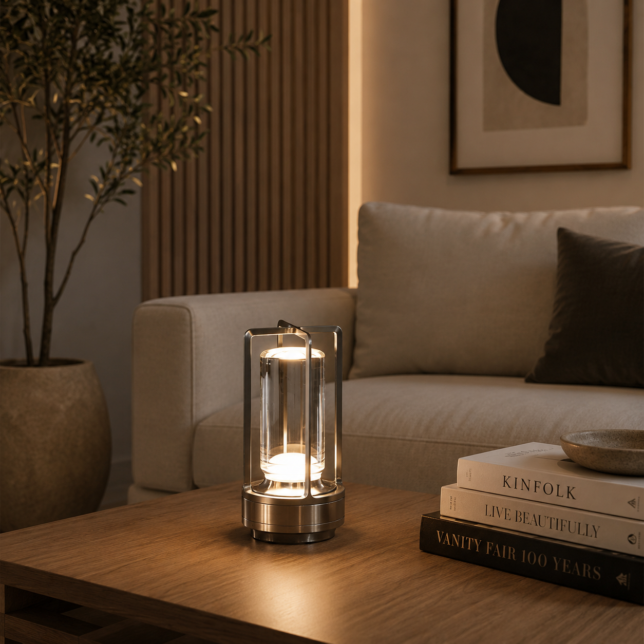 Portable Lantern Cordless Table Lamp Rechargeable Touch Dimming Night Lights