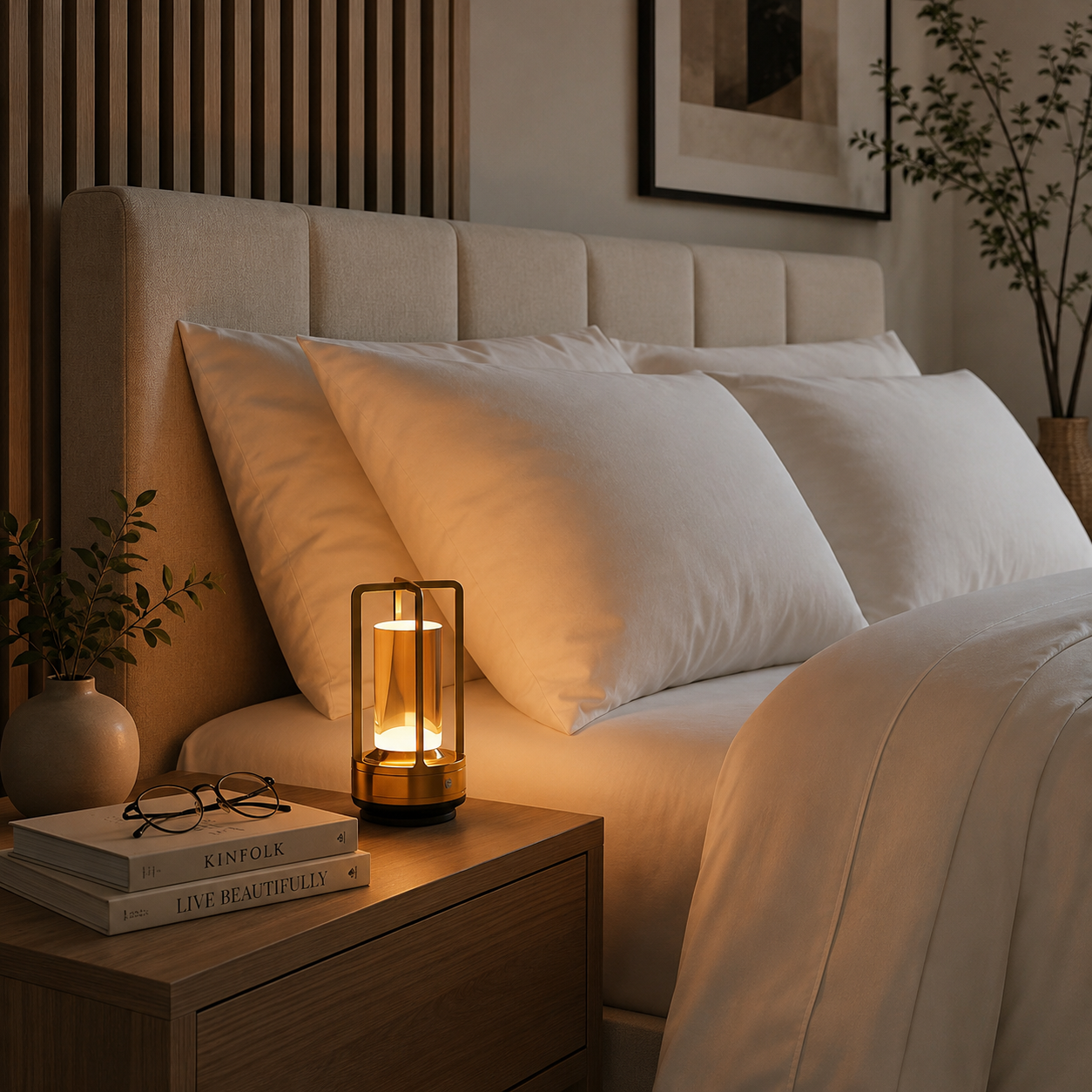Portable Lantern Cordless Table Lamp Rechargeable Touch Dimming Night Lights
