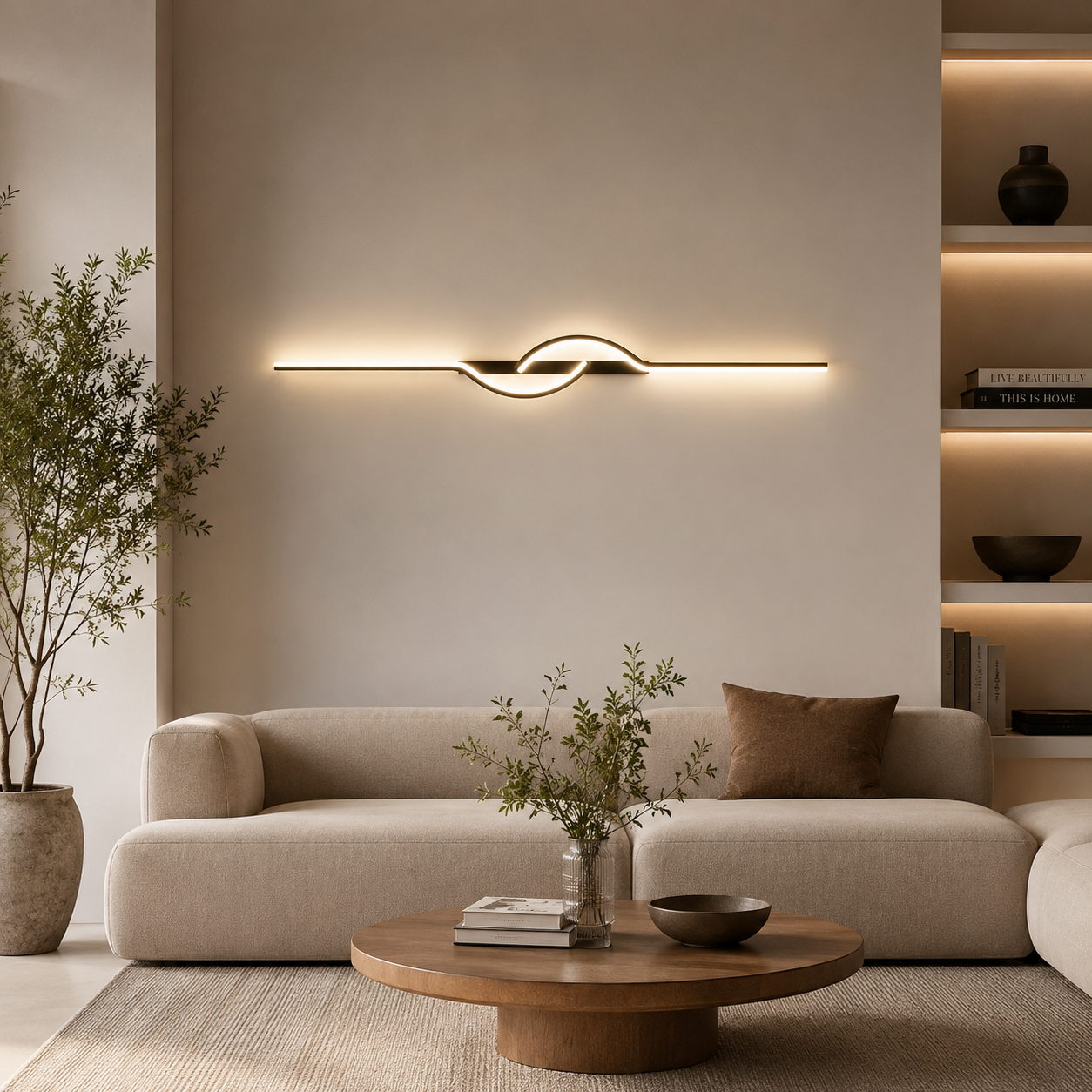Modern Linear Wall Sconce Creative Black Aluminum Lamp