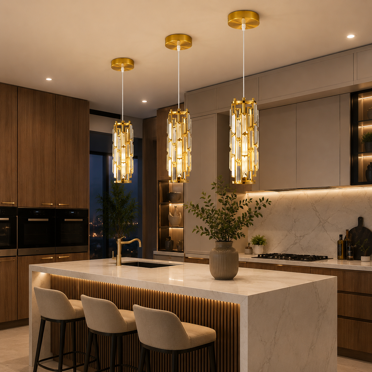 Mini Crystal Pendant Light Creative Art Crystal Island Ceiling Light