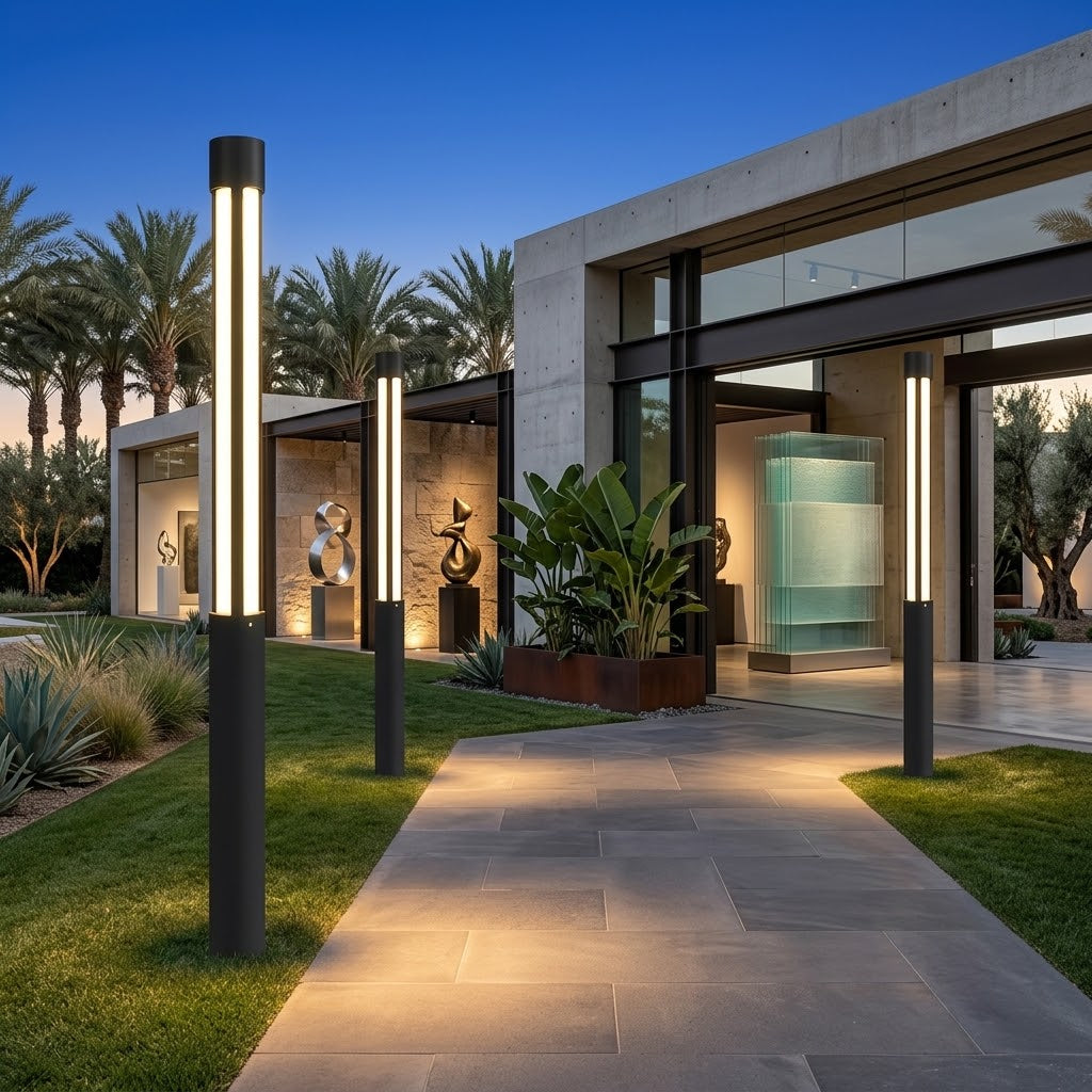 Residential Bollard Lights Modern Cylindrical LED Landscape Light