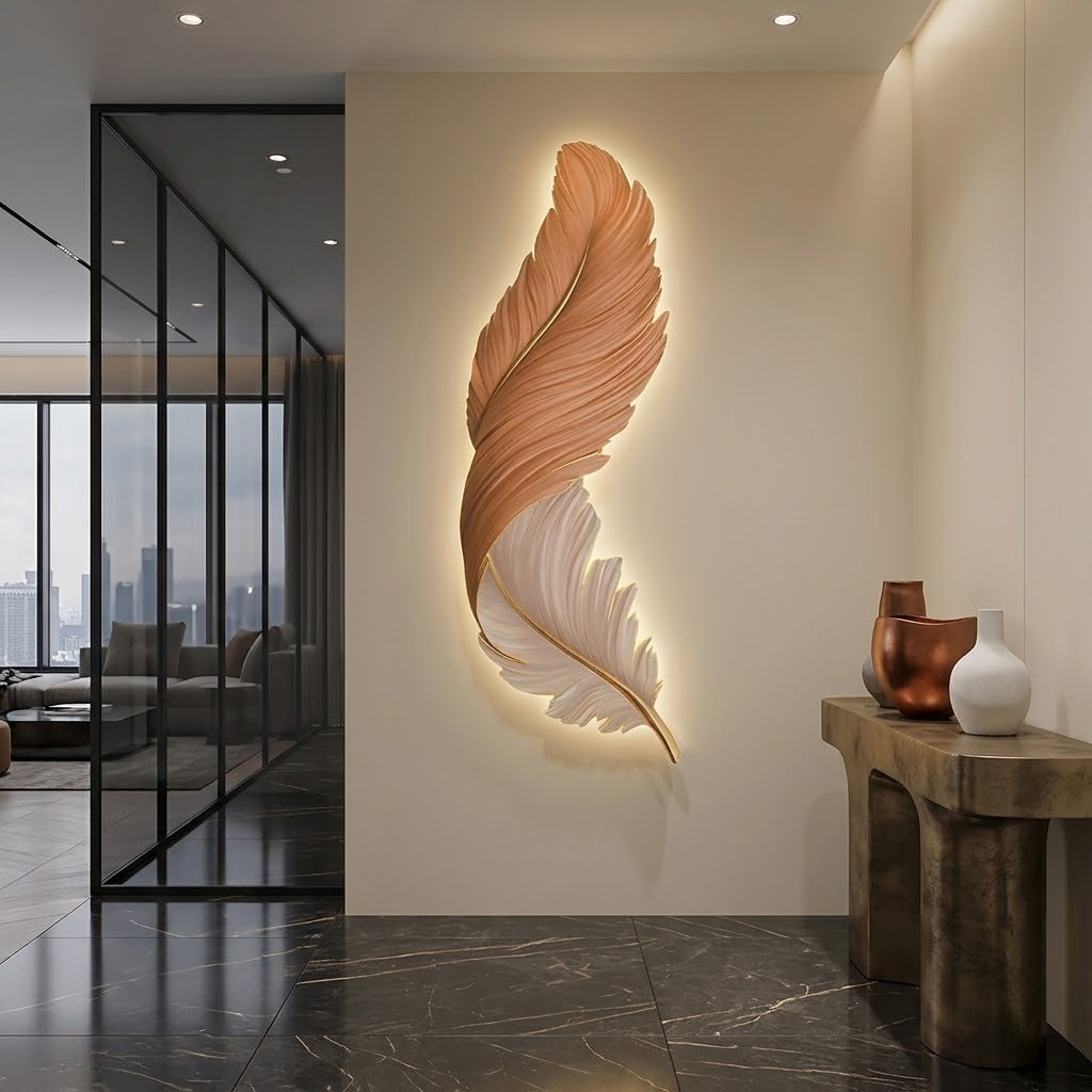 Feather Wall Lamp Modern Luxury Creative LED Art Deco Lamp