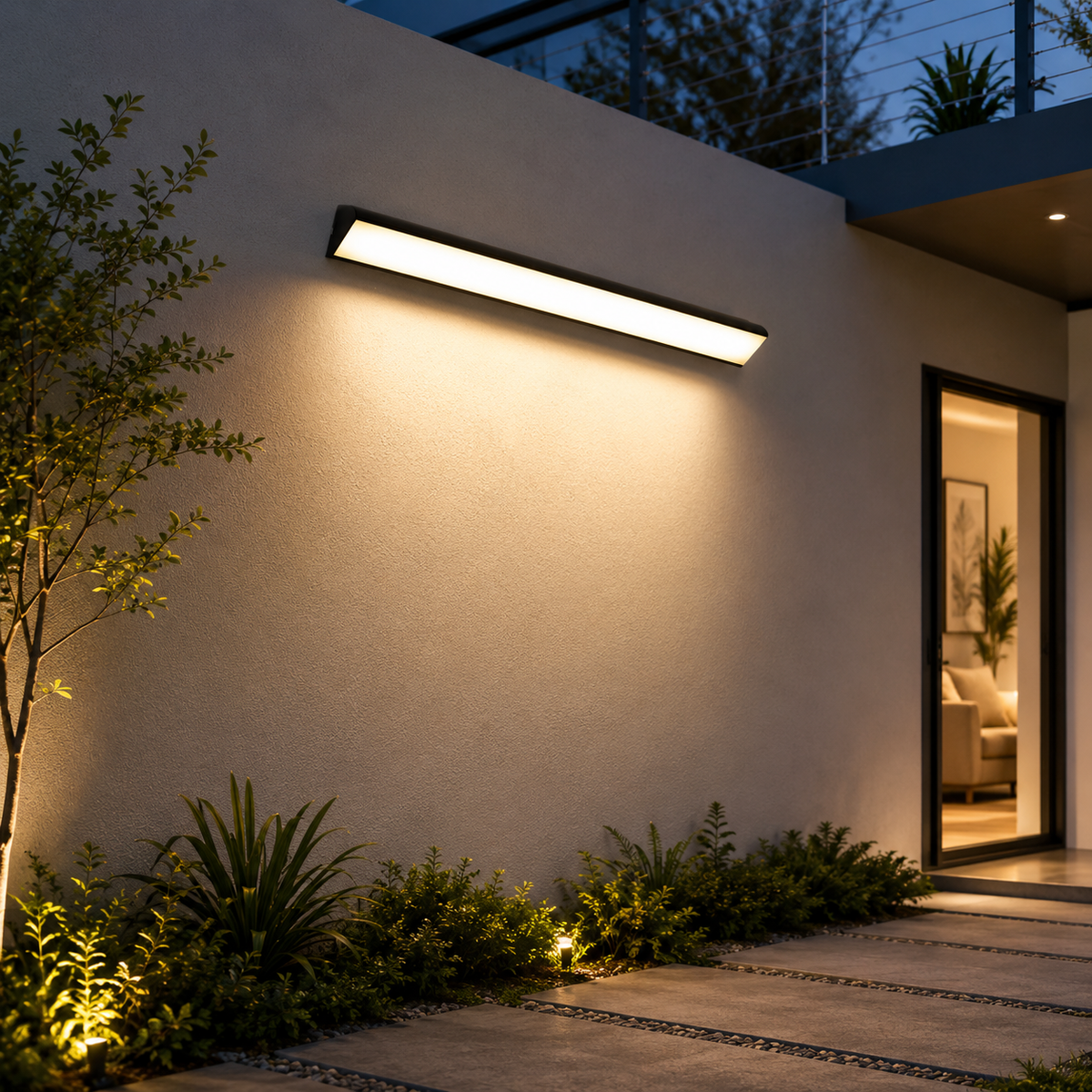 Black Waterproof Outdoor LED Strip Lights Porch Light Exterior Wall Lights