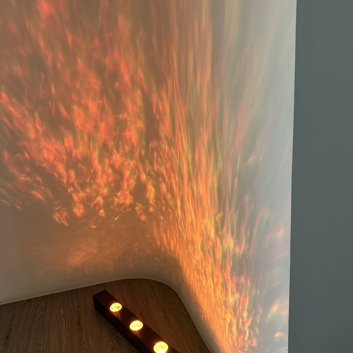 Modern LED Wall Wash Light Flowing Water Ripple – 3D Aurora Visual for Bedroom or Lounge