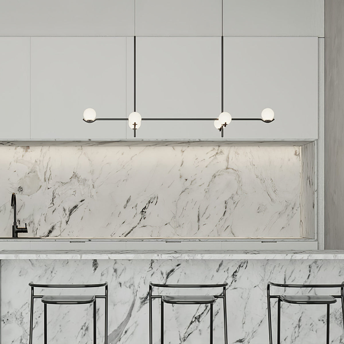 White Bubble Design Glass Pendant Light