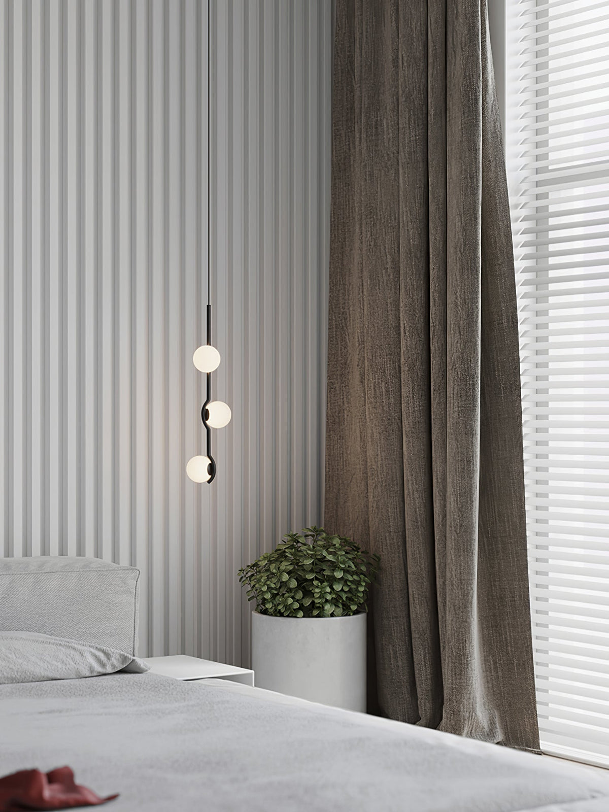 White Bubble Design Glass Pendant Light