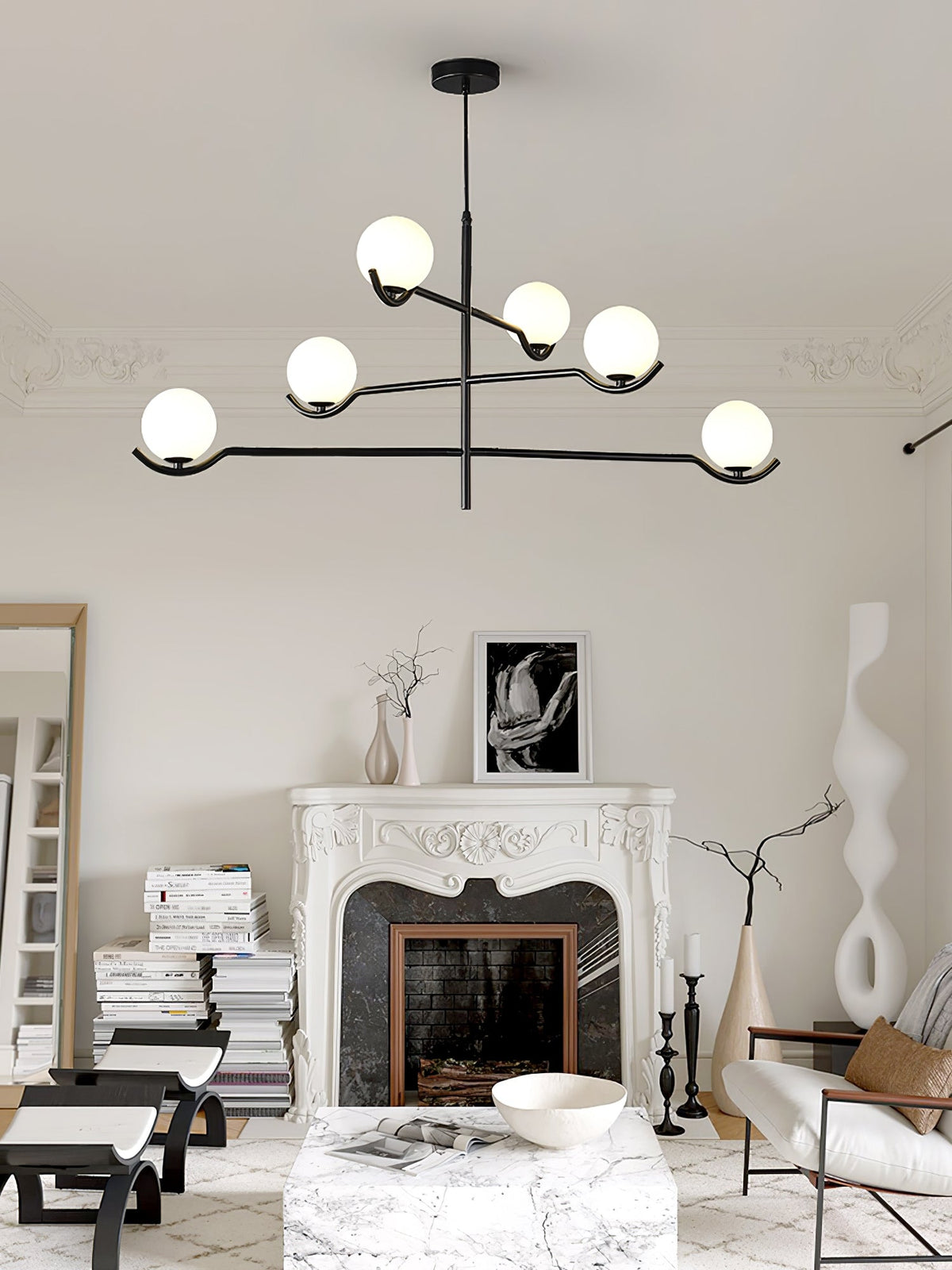White Bubble Design Glass Pendant Light