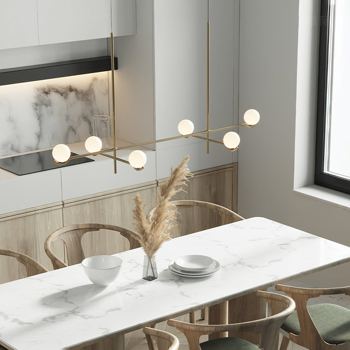 White Bubble Design Glass Pendant Light